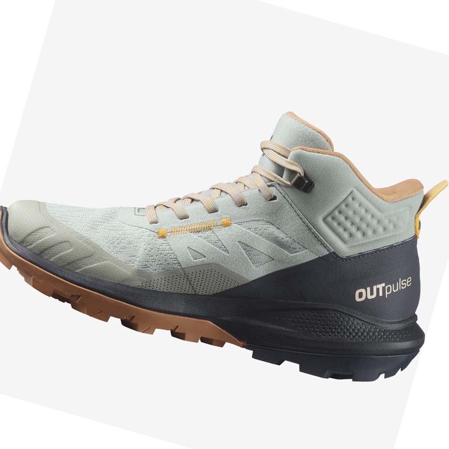 Salomon WoOUTPULSE MID GORE-TEX Túracipő Női Menta | HU 2839AHK